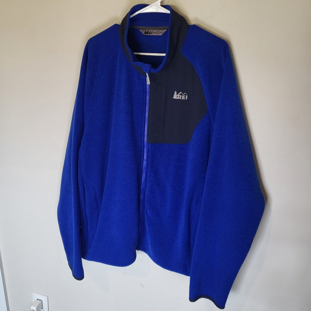 REI Jacket Polartec Full Zip Outdoors Waffel Jacket - Size XXL - Royal Blue